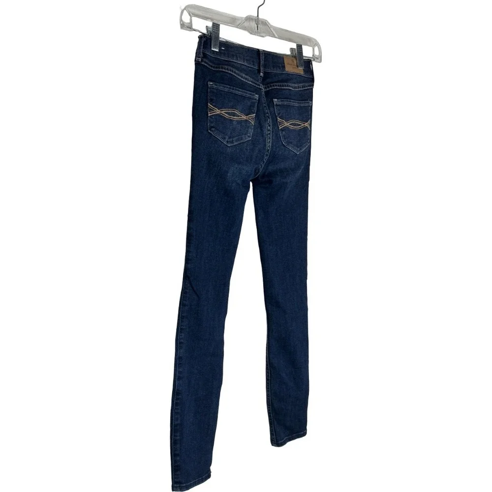 Abercrombie Kids High Rise Jean Legging 11/12 Slim Dark Wash‎ Distressed Ripped